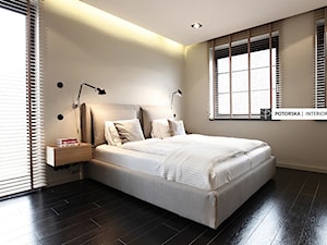 Yin i Yang - Duża beżowa sypialnia, styl nowoczesny - zdjęcie od studio POTORSKA