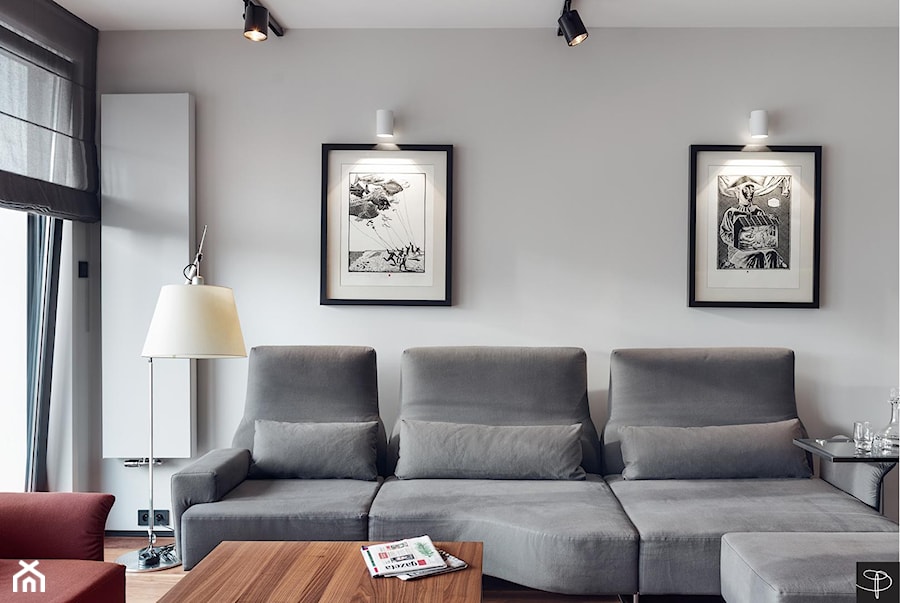 Wielkomiejski Eklektyzm - apartament 120 m2 Gdynia - Mały biały salon, styl nowoczesny - zdjęcie od studio POTORSKA