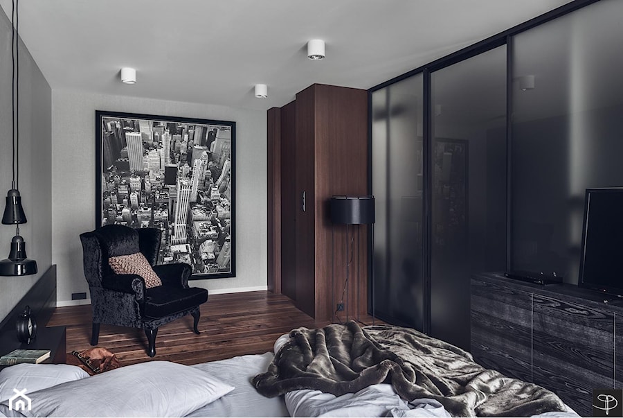 Wielkomiejski Eklektyzm - apartament 120 m2 Gdynia - Średnia biała sypialnia, styl nowoczesny - zdjęcie od studio POTORSKA