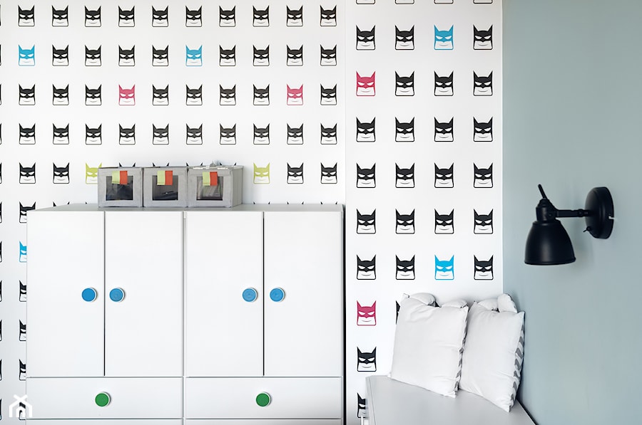 Dwupoziomowy apartament w Gdańsku 120 m - Mały biały szary pokój dziecka dla dziecka dla nastolatka dla chłopca dla dziewczynki, styl nowoczesny - zdjęcie od studio POTORSKA