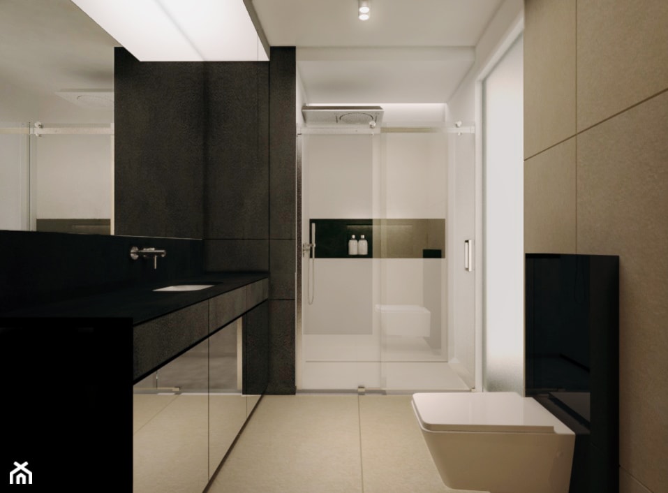 kontrastowa łazienka - zdjęcie od studio POTORSKA - Homebook
