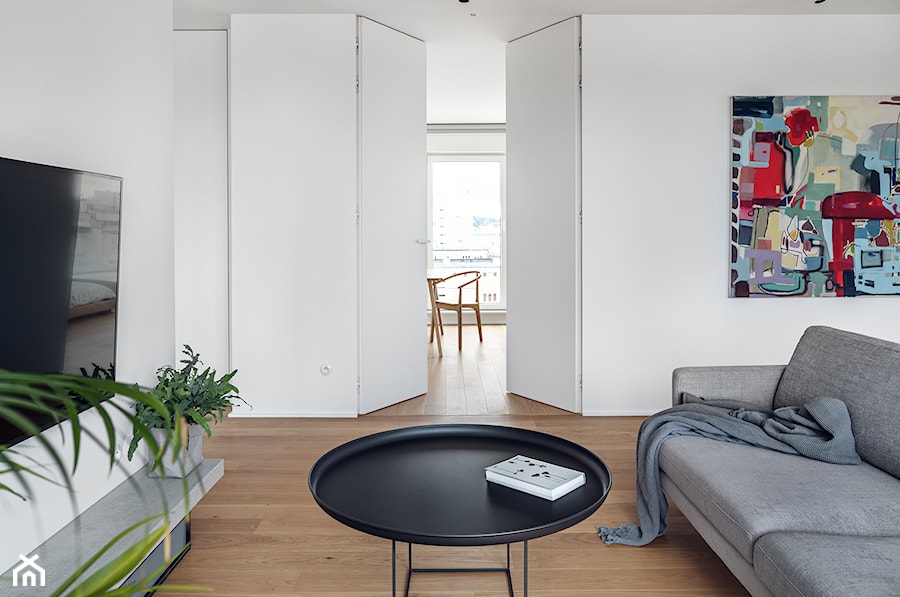 Apartament w Gdyni 90 m2 w Silver House - Salon, styl nowoczesny - zdjęcie od studio POTORSKA