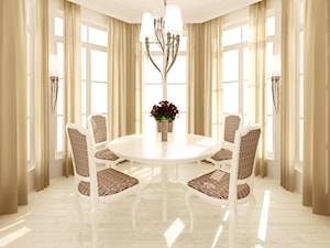 Średnia beżowa jadalnia jako osobne pomieszczenie, styl glamour - zdjęcie od Made By Design