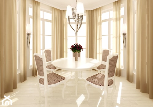 Średnia beżowa jadalnia jako osobne pomieszczenie, styl glamour - zdjęcie od Made By Design