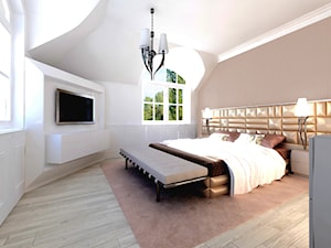 Średnia biała szara sypialnia, styl glamour - zdjęcie od Made By Design