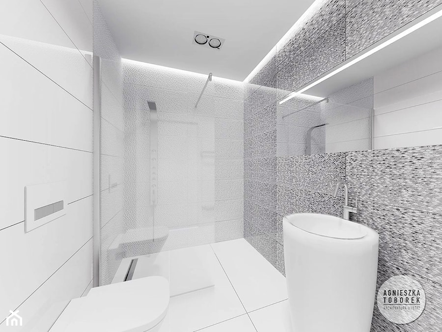 Bardzo mała łazienka - Łazienka, styl nowoczesny - zdjęcie od Agnieszka Toborek Architektura Wnętrz