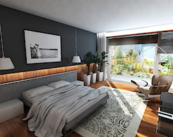 Dom Sanok - Średnia czarna sypialnia z balkonem / tarasem, styl nowoczesny - zdjęcie od Dorota Świątkowska - Homebook