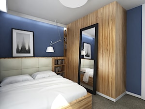 Mieszkanie Kraków Ruczaj - Średnia niebieska sypialnia, styl nowoczesny - zdjęcie od Dorota Świątkowska