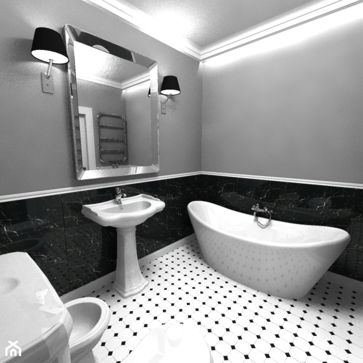 Łazienka retro - Średnia bez okna z lustrem łazienka, styl tradycyjny - zdjęcie od Dorota Świątkowska