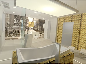 Ekskluzywny salon kąpielowy ze złotym akcentem - zdjęcie od IZEdesign