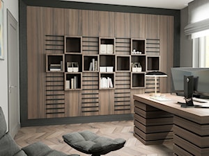 Projekt wnętrz domu - Średnie szare biuro, styl glamour - zdjęcie od ARCHISSIMA