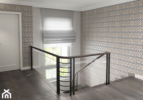 Projekt wnętrz domu - Schody wachlarzowe drewniane, styl glamour - zdjęcie od ARCHISSIMA