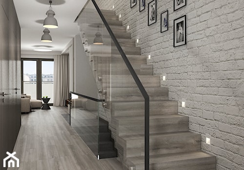 Projekt wnętrz mieszkania - Schody jednobiegowe drewniane, styl nowoczesny - zdjęcie od ARCHISSIMA