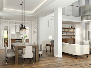 Projekt wnętrz domu_2 - Duża biała jadalnia w salonie, styl nowoczesny - zdjęcie od ARCHISSIMA