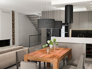 Projekt wnętrz mieszkania - Średnia biała jadalnia w salonie, styl nowoczesny - zdjęcie od ARCHISSIMA