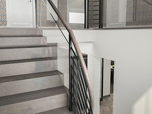 Projekt wnętrz domu - Schody dwubiegowe kamienne, styl glamour - zdjęcie od ARCHISSIMA