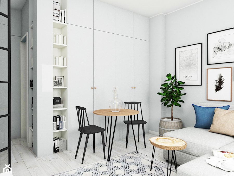 Projekt mieszkania na mokotowie - Salon, styl skandynawski - zdjęcie od Anna M. Pawłowicz Architektura Wnętrz