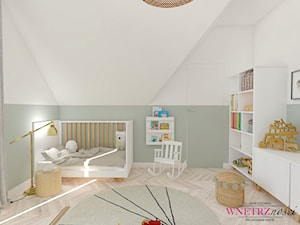 Dom w Orliczkach - Średni biały miętowy pokój dziecka dla niemowlaka dla chłopca, styl nowoczesny - zdjęcie od WNĘTRZNOŚCI Projektowanie wnętrz Aneta Stokowska