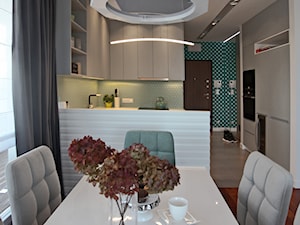 ŻOLIBORZ ARTYSTYCZNY mieszkanie 80m2 - Średnia beżowa jadalnia w kuchni, styl nowoczesny - zdjęcie od WNĘTRZNOŚCI Projektowanie wnętrz Aneta Stokowska