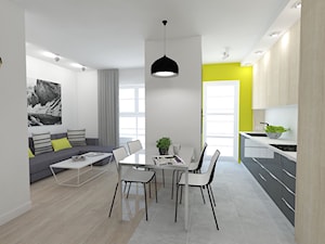 MIESZKANIE 49m2 - Średnia biała jadalnia w kuchni, styl nowoczesny - zdjęcie od WNĘTRZNOŚCI Projektowanie wnętrz Aneta Stokowska