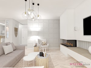 Dom w Orliczkach - Średni biały salon, styl nowoczesny - zdjęcie od WNĘTRZNOŚCI Projektowanie wnętrz Aneta Stokowska