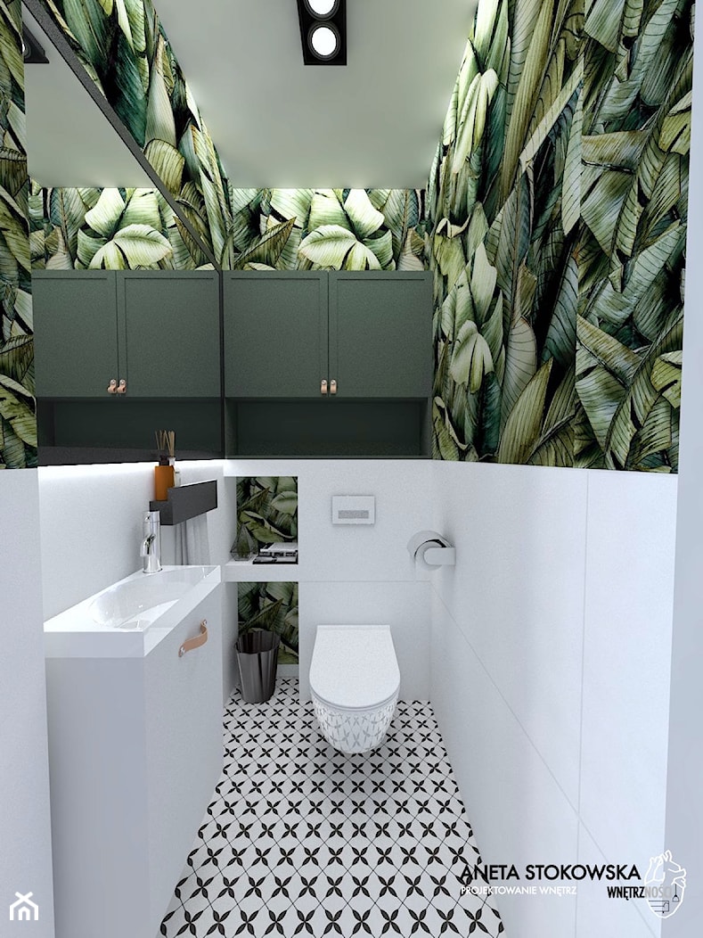 ŻOLIBORZ GREEN - Średnia bez okna łazienka - zdjęcie od WNĘTRZNOŚCI Projektowanie wnętrz Aneta Stokowska - Homebook
