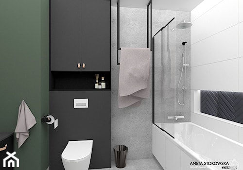 ŻOLIBORZ GREEN - Mała bez okna łazienka - zdjęcie od WNĘTRZNOŚCI Projektowanie wnętrz Aneta Stokowska