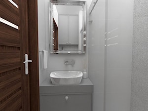 APARTAMENT MOKOTÓW II - Mała bez okna z marmurową podłogą łazienka, styl nowoczesny - zdjęcie od WNĘTRZNOŚCI Projektowanie wnętrz Aneta Stokowska