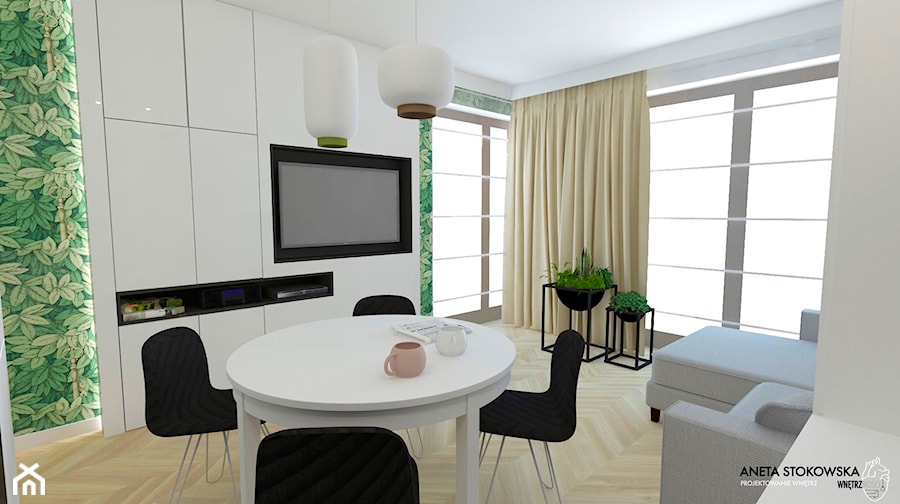 Mieszkanie 44m2 - Salon, styl nowoczesny - zdjęcie od WNĘTRZNOŚCI Projektowanie wnętrz Aneta Stokowska
