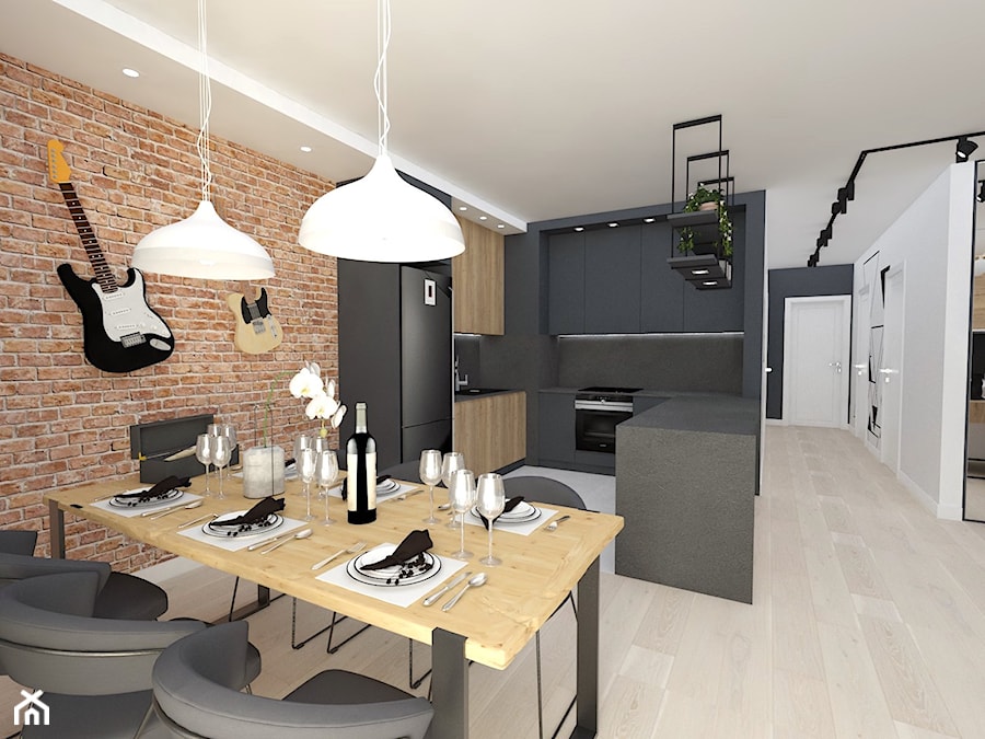 APARTAMENT MOKOTÓW - Salon, styl industrialny - zdjęcie od WNĘTRZNOŚCI Projektowanie wnętrz Aneta Stokowska