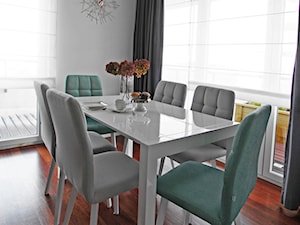 ŻOLIBORZ ARTYSTYCZNY mieszkanie 80m2 - Średnia biała jadalnia jako osobne pomieszczenie, styl nowoczesny - zdjęcie od WNĘTRZNOŚCI Projektowanie wnętrz Aneta Stokowska