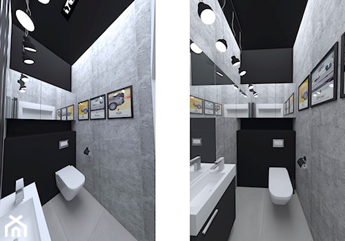 LOFTOWY PIASTÓW - Mała na poddaszu bez okna z lustrem łazienka, styl nowoczesny - zdjęcie od WNĘTRZNOŚCI Projektowanie wnętrz Aneta Stokowska
