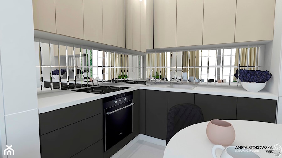 Mieszkanie 44m2 - Kuchnia, styl nowoczesny - zdjęcie od WNĘTRZNOŚCI Projektowanie wnętrz Aneta Stokowska
