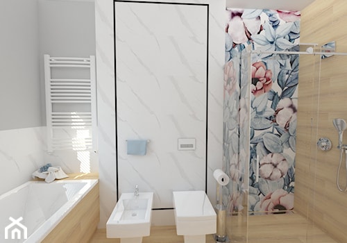 DOM GÓRA KALWARIA - Mała łazienka z oknem, styl glamour - zdjęcie od WNĘTRZNOŚCI Projektowanie wnętrz Aneta Stokowska