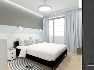 Sypialnia Black&Blue - Sypialnia, styl nowoczesny - zdjęcie od WNĘTRZNOŚCI Projektowanie wnętrz Aneta Stokowska