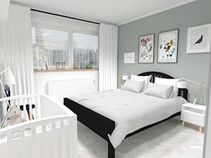 REFRESH SYPIALNI 14m² - Średnia biała szara sypialnia, styl skandynawski - zdjęcie od WNĘTRZNOŚCI Projektowanie wnętrz Aneta Stokowska