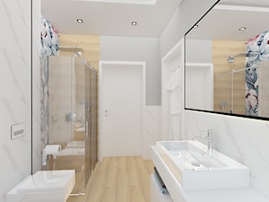 DOM GÓRA KALWARIA - Średnia bez okna z lustrem z punktowym oświetleniem łazienka, styl glamour - zdjęcie od WNĘTRZNOŚCI Projektowanie wnętrz Aneta Stokowska