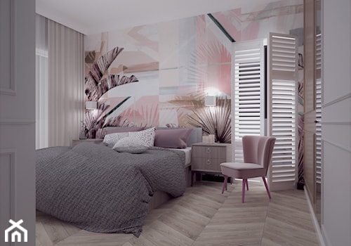 87 - Średnia różowa sypialnia, styl nowoczesny - zdjęcie od MADA design