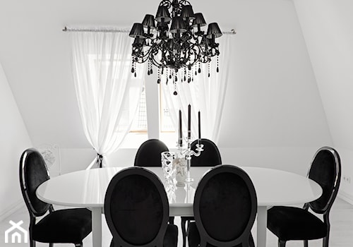 32 - Średnia biała jadalnia jako osobne pomieszczenie, styl glamour - zdjęcie od MADA design
