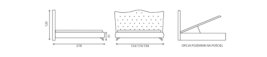 Łóżko Royal wymiary - zdjęcie od SypialniaPlus.pl