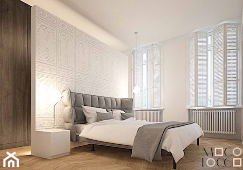 Apartament w Krakowie - Średnia biała sypialnia - zdjęcie od mocolocco