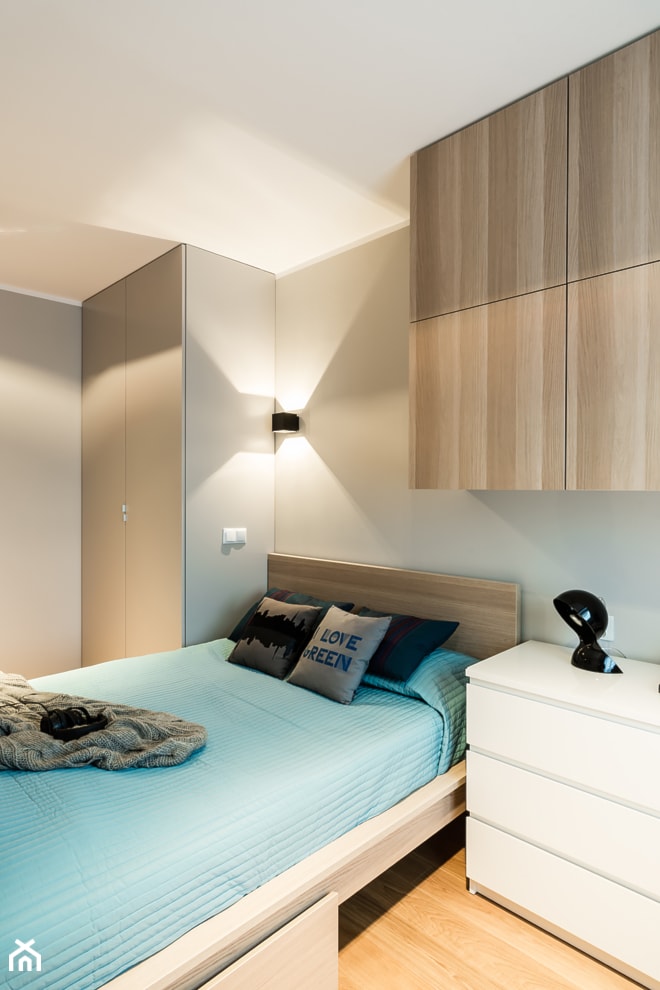 mieszkanie prywatne 60m2 - Rezydencja Daglezja - Toruń - Średnia beżowa sypialnia, styl nowoczesny - zdjęcie od studio 1111