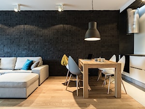 mieszkanie prywatne 60m2 - Rezydencja Daglezja - Toruń - Średnia czarna jadalnia w salonie, styl nowoczesny - zdjęcie od studio 1111