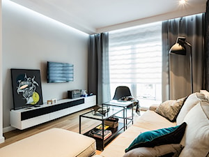mieszkanie prywatne 60m2 - Rezydencja Daglezja - Toruń - Średni biały salon, styl nowoczesny - zdjęcie od studio 1111