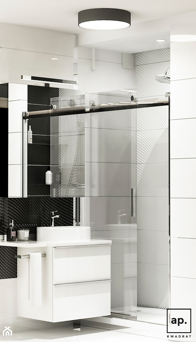Metamorfoza łazienki i wc Błonie - Średnia bez okna łazienka, styl glamour - zdjęcie od APkwadrat