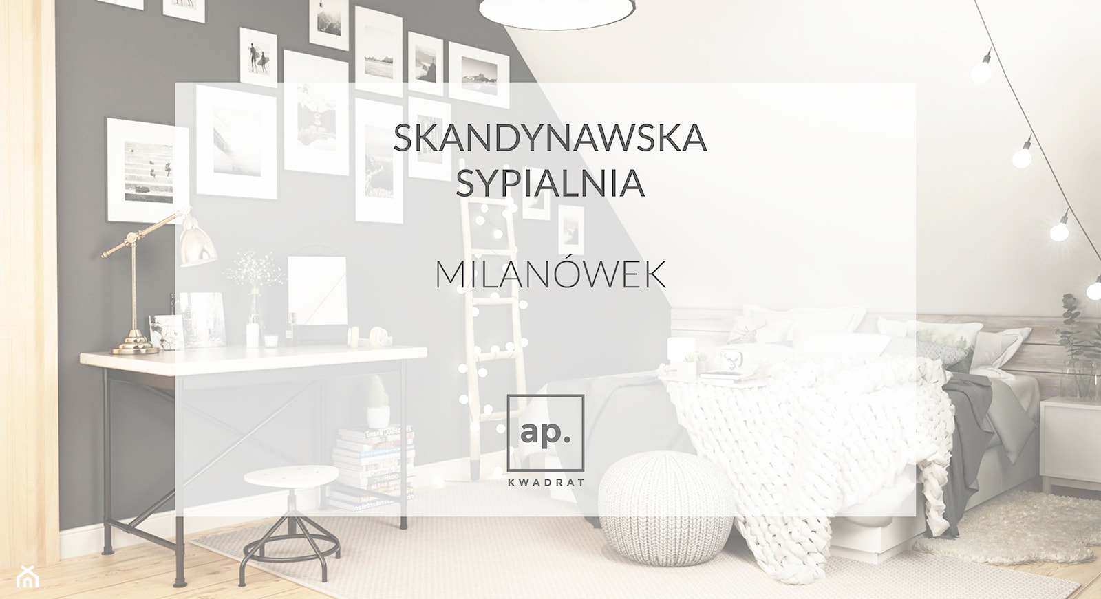 Sypialnia na poddaszu. - Średnia czarna szara sypialnia na poddaszu, styl skandynawski - zdjęcie od APkwadrat - Homebook