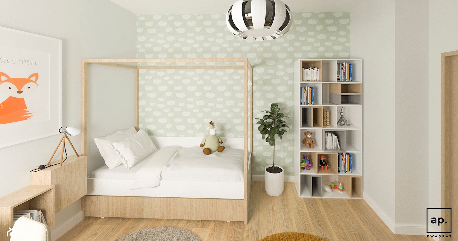 Pokoje dziecięce - Średni szary pokój dziecka dla dziecka dla nastolatka dla chłopca dla dziewczynki, styl skandynawski - zdjęcie od APkwadrat - Homebook