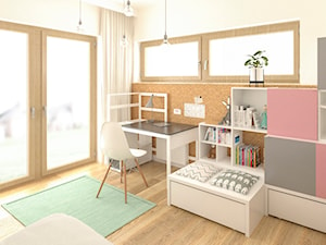 Pokoje dziecięce - Średni biały pokój dziecka dla nastolatka dla chłopca dla dziewczynki, styl nowoczesny - zdjęcie od APkwadrat