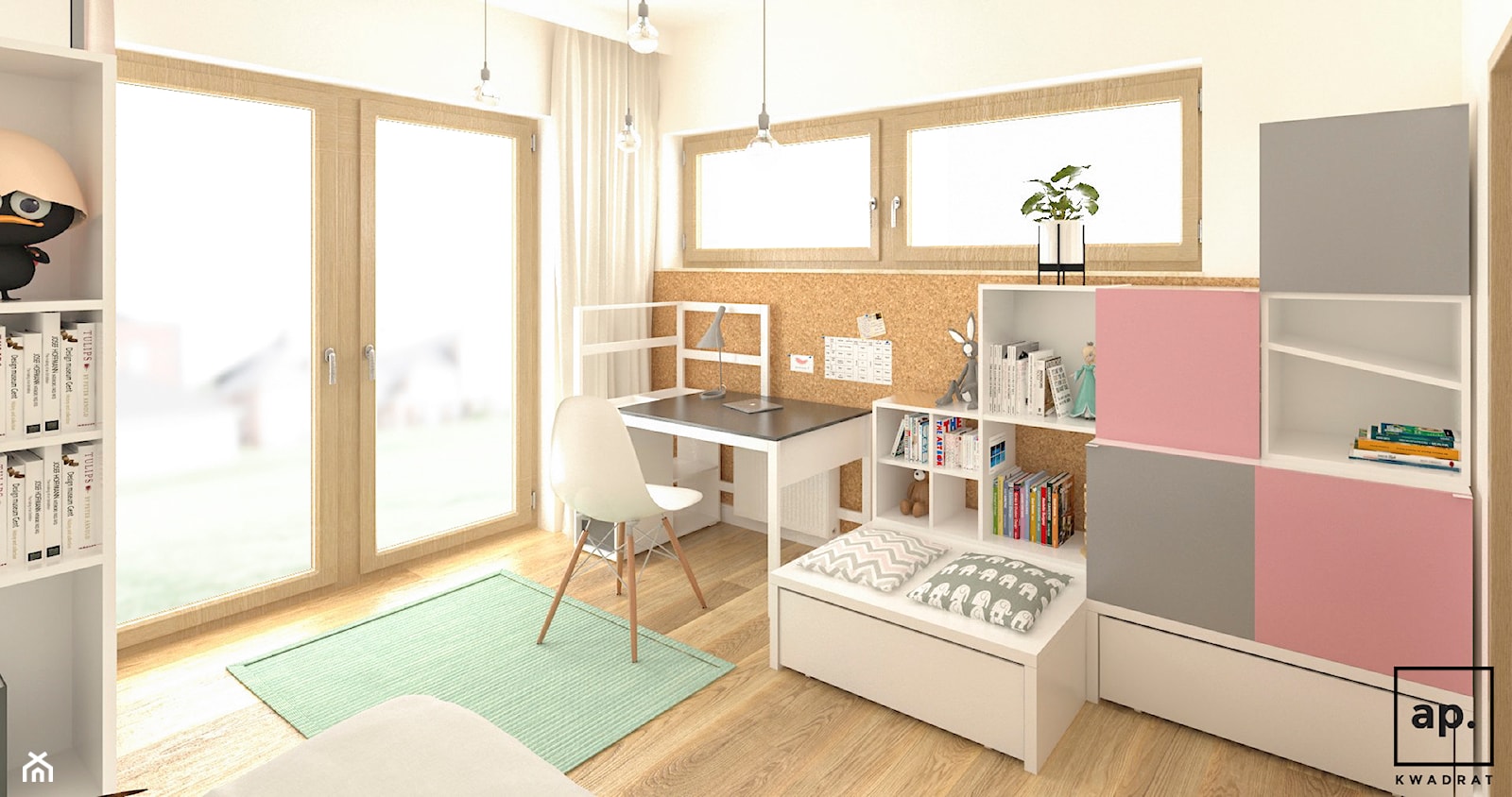 Pokoje dziecięce - Średni biały pokój dziecka dla nastolatka dla chłopca dla dziewczynki, styl nowoczesny - zdjęcie od APkwadrat - Homebook