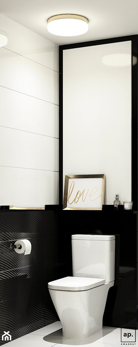 Metamorfoza łazienki i wc Błonie - Mała łazienka, styl glamour - zdjęcie od APkwadrat
